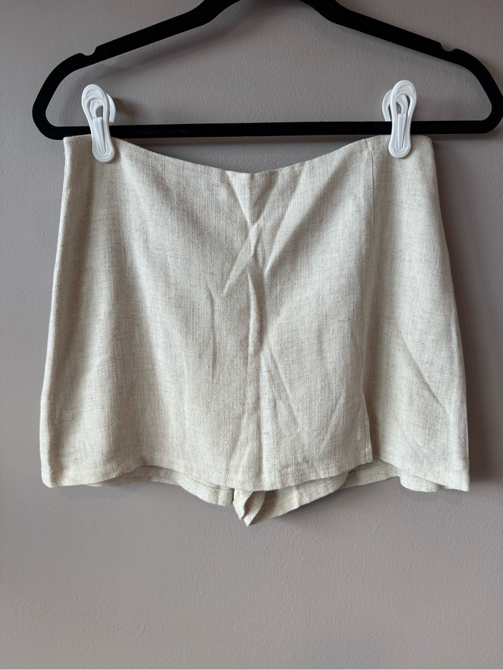 Altar’d State Women’s Callie Linen Cream Mini Skort Size Medium